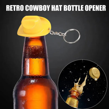 Chapeau de Cowboy ouvre-bouteille porte-clés rustique casquette occidentale porte-clés ouvre-bière double fonction porte-clés Cowgirl thème fête faveur