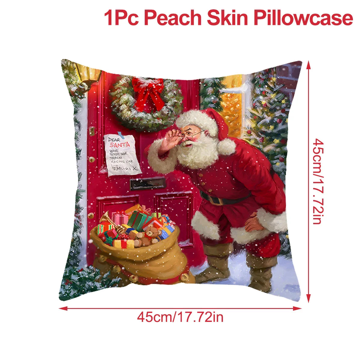 Housse de coussin de noël, père noël, décor de joyeux noël pour la maison, ornements de noël 2025, cadeaux de noël, nouvel an 2026
