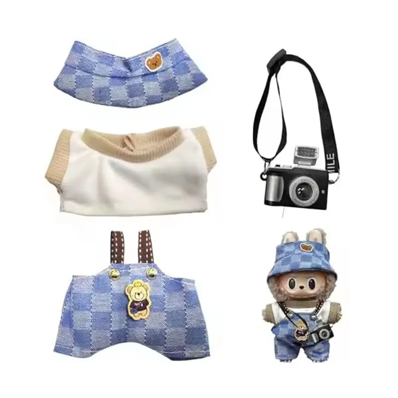 For Gxlaihly 17cm Labubu Doll Clothes Outfit Cute Costume Suitable for 17cm Labubu Dolls Fashionable Doll Clothing