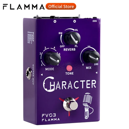 FLAMMA FV03 Processeur d'effets vocaux de caractères 6 modes de caractères avec effets de réverbération Alimentation fantôme 48 V