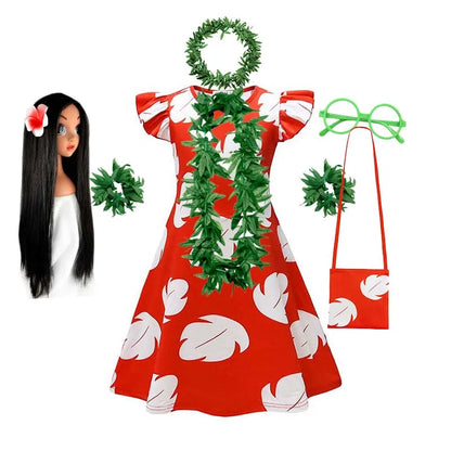 Déguisement de Lilo et Stitch pour enfants, série télévisée animée, robe hawaïenne Lilo pour tout-petits, robe d'été de voyage 2025