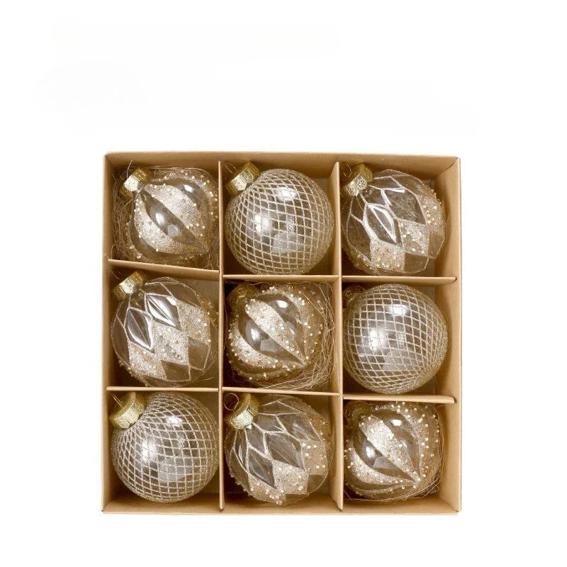 8cm PET Clear Decorative Christmas Ball Christmas Tree Ornament Sequin Christmas Decorative Ball Xmas Ornaments Home Decor