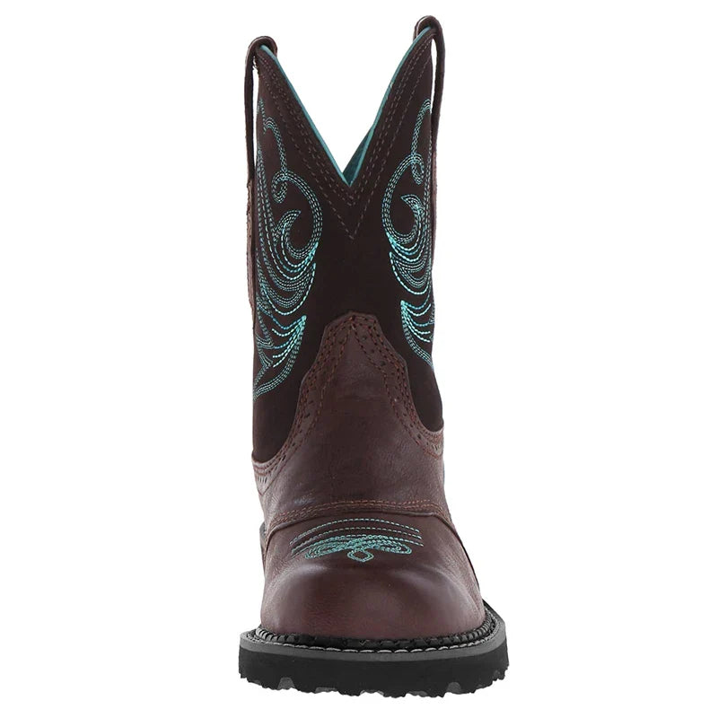 Embroidered Cowboy Boots For Men Women Pu Leather Boots Lightweight Comfortable Western Boots Zapatos De Hombre Size 35-42