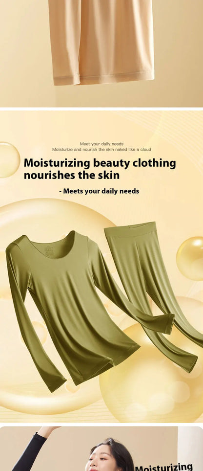 Sous-vêtement thermique femme vêtements d'hiver sans couture épais Double couche Lingerie chaude femmes ensemble de vêtements thermiques femme 2 pièces