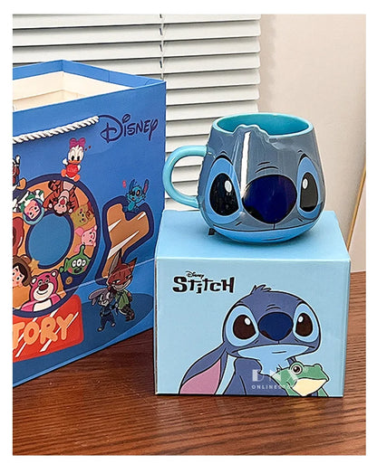 Anime Stitch Girl High-Looking Fashion Cartoon Creative Pattern Couple Milk Drinking Coffee Ceramic Mug Birthday Gifts