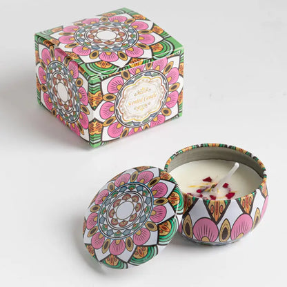 Bougies parfumées Osmanthus Gardenia avec pétales, petites bougies parfumées romantiques pour cadeaux d'anniversaire de filles, aromathérapie pour la maison