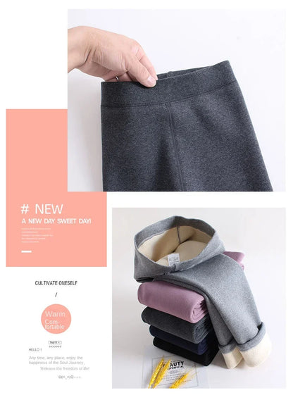 Leggings polaires désossés pour filles, pantalons polaires épais pour enfants, couleur unie, vêtements d'extérieur, automne et hiver