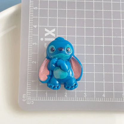 5Pcs cute stitch cartoon resin flatback supplies diy kawaii resin accessories crafts materials scrapbooking embellishment