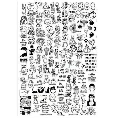 Plaques d'estampage d'ongles Halloween de dessins animés Crâne Personnages Animaux Gabarits Pochoirs Plaque d'estampage Nail Art Outil d'impression d'ongles Manucure