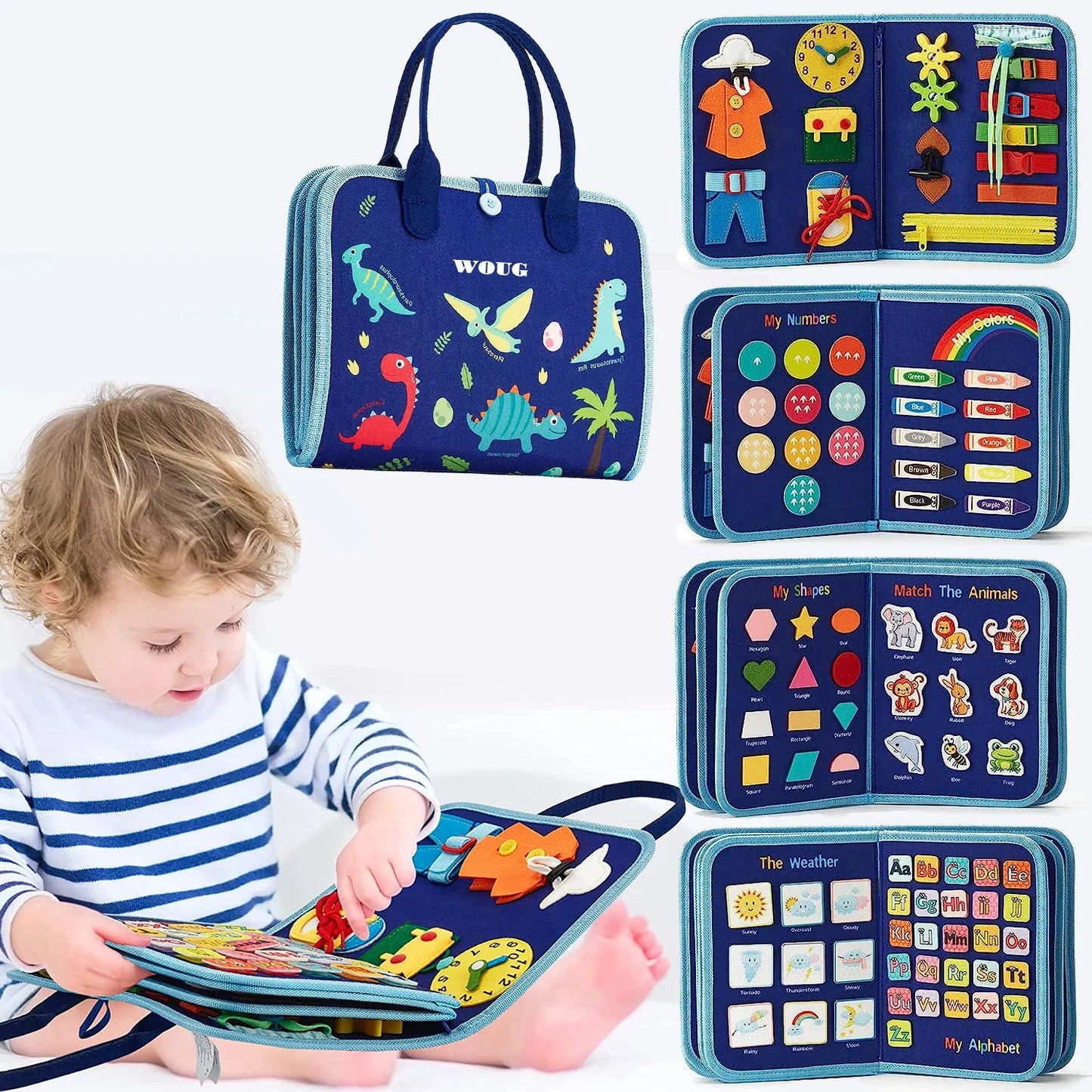 Montessori Toys Busy Board Sensory Activity Developing Board for Motor Skills,Learning Board for Toddlers  Christmas Gift