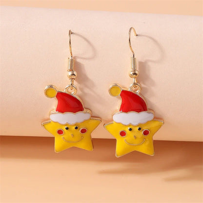 Fashion Merry Christmas Tree Deer Snowflake Santa Claus Drop Earrings for Women Girls New Year Party Festival Jewelry Gifts