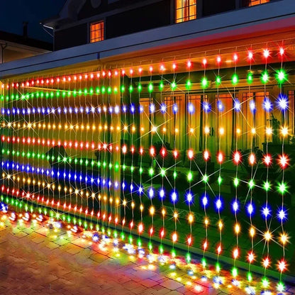 Rideau lumineux solaire 600/300/200/100LED, guirlande lumineuse féerique d'extérieur, décorations de noël et de mariage, décoration de jardin