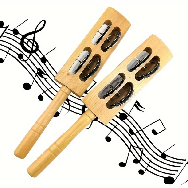 Instruments de Percussion pour enfants, bâtons de rythme en métal et bois, Instruments de Percussion, jouets musicaux éducatifs portables