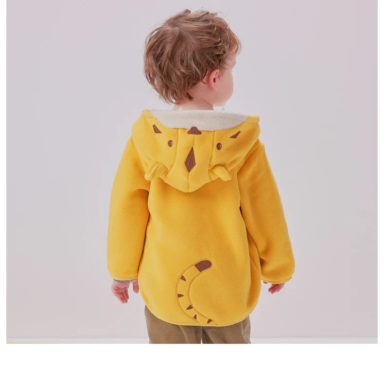 Dave Bella Cute Animal Shape Children Hoodie Cartoon Boys Girls Coat Autumn Warm Hooded Outerwear Toddler Girl Clothes DBX14462