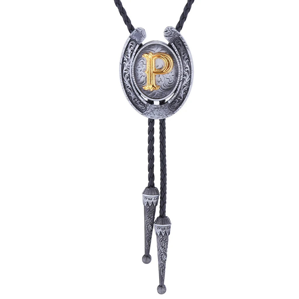 RechicGu-26 lettres Bolo pour homme, style western, cow-boy, cow-girl, cravate en cuir, collier rodéo, bijoux cadeaux, Dropshipping