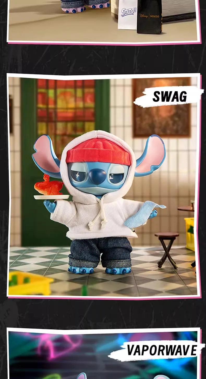 MINISO Stitch Gen Z Street Series Blind Box Vinyl Plush Desktop Decoration Pendant Street Stitch Surprise Gift box