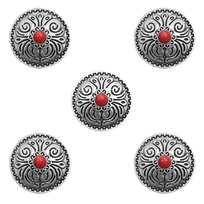 5pcs Cowboy Western Texas Conchos Leather Wallet Turquoise Flower Metal Decorative Button Screw Back for Leathercraft