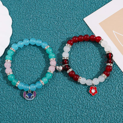 Cute Cartoon Stitch Flower Pendant Creative and Fashionable Suitable as a Gift for Best Friends