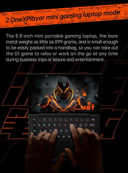 OneXPlayer G1 Gaming Laptop AMD Ryzen AI 9 HX 370 & Intel Core Ultra 7 255H Portable 8.8 Inch 144Hz Dual-Mode Keyboard Computer