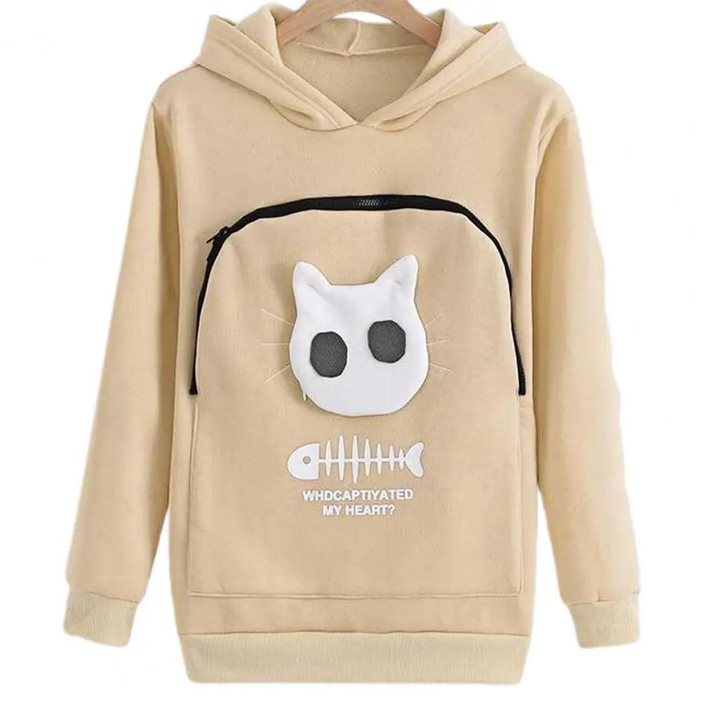 Hoodie Sweatshirt Cat Lovers Hoodie Kangaroo Dog Pet Paw Pullovers Cuddle Pouch Sweatshirt Pocket Animal Ear Hooded Dropshipping