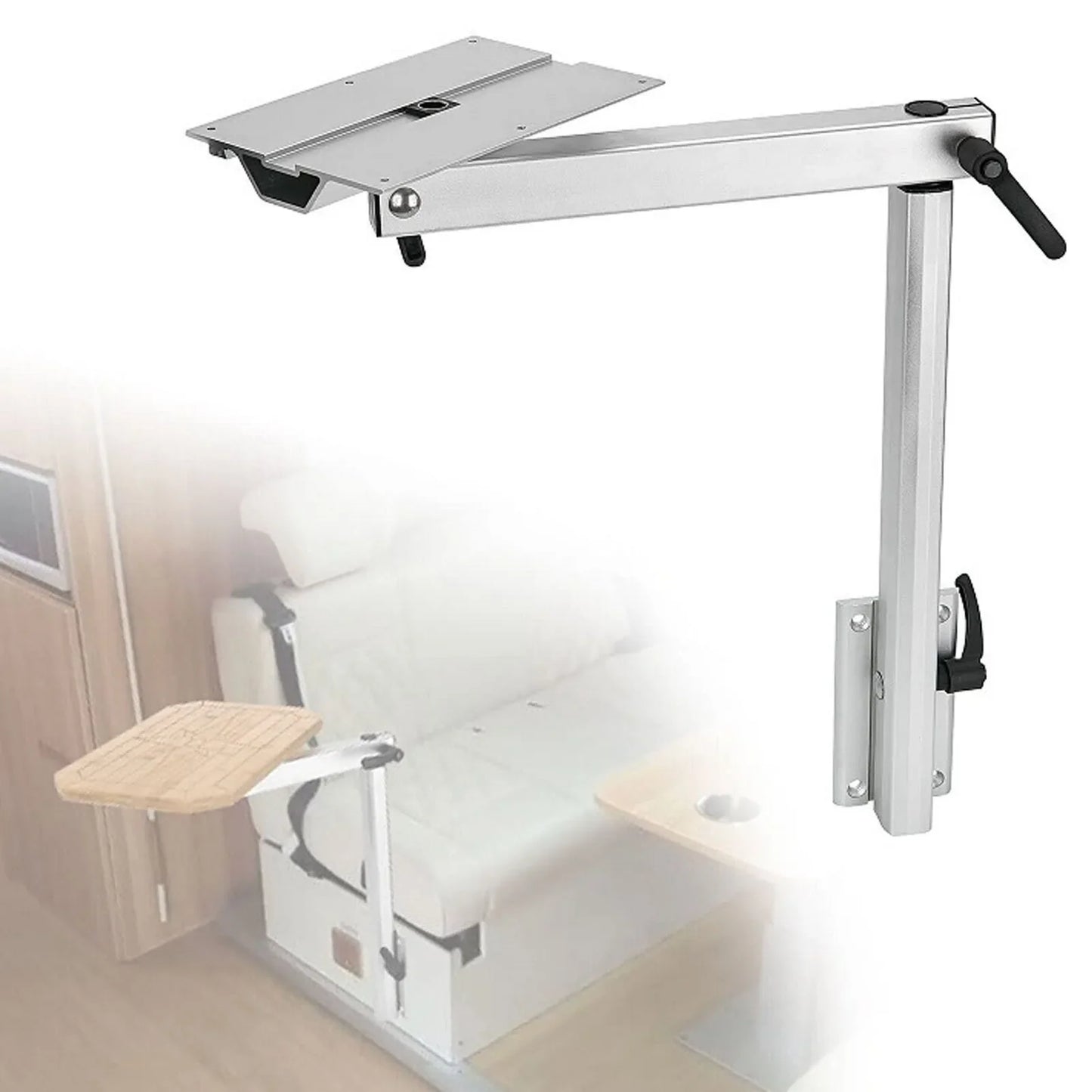 Patte de Table Télescopique en Alliage d'Aluminium Blanc, Poignées Rotatives Résistantes à 360 °, pour Yachts, Watsions-Hurhome