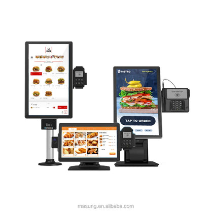 MASUNG MS-S11 système de commande de kiosque en libre-Service tout en un support de sol POS kiosques de commande de nourriture kiosque de paiement en libre-service