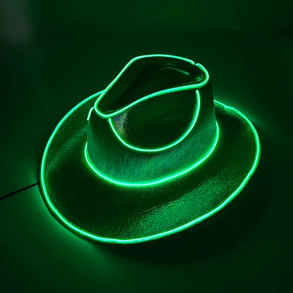 Chapeau de Cowboy nacré, Costume de danse, casquette de Cowgirl scintillante, pour boîte de nuit néon, nouvel arrivage