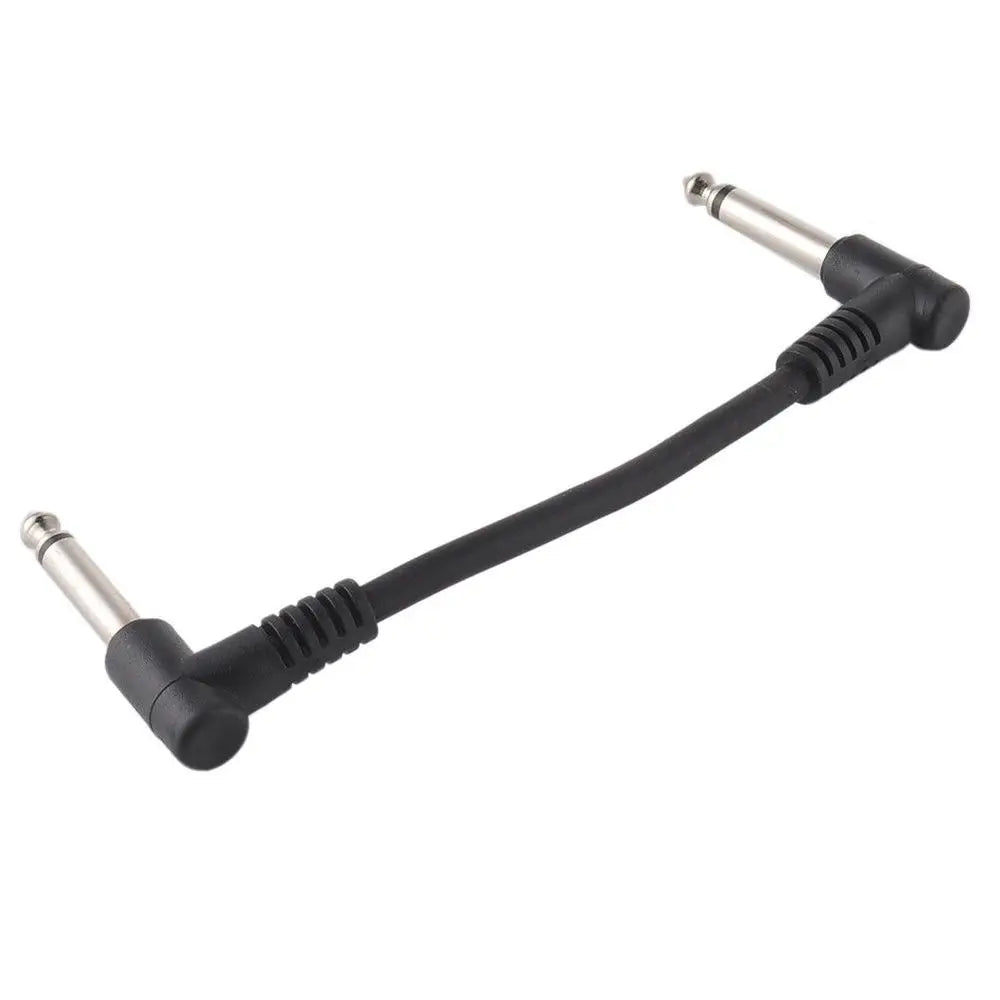 Connecteur Audio de 15cm, fils de cavalier, câble de pédale de guitare à Angle droit, pédale d'effet, connexion d'instrument, câble de raccordement Normal à 2 prises