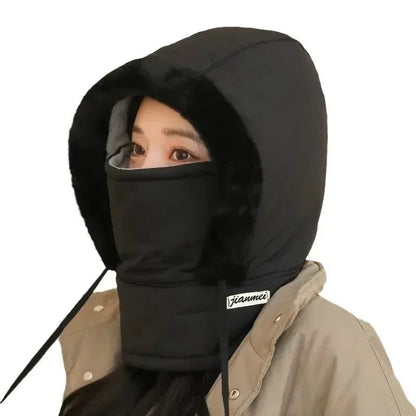 Cagoule thermique pour temps froid, écharpe d'hiver, capuche coupe-vent, chapeau en peluche, chauffe-cou, masque facial de Ski pour les activités de plein air