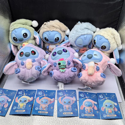 Stitch Eat Something Before Sleep Series Blind Box Plush Vinyl Toys Cute Doll Replica Mystery Box Bag Pendant Decor Gift