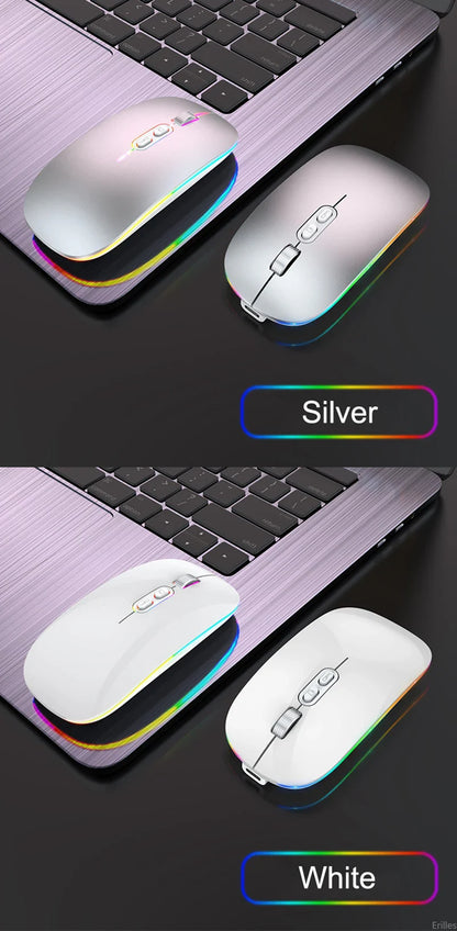 Dual Mode 2.4G Wireless Mouse One-Click Desktop Function Type-C Rechargeable Silent Backlight Mice for Laptop PC New