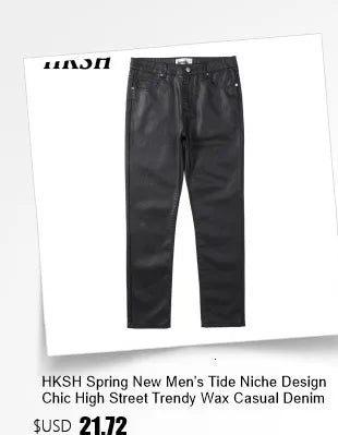 HKSH Spring Autumn New Man Punk Fashion Streetwear Dark Brushed Wax Handmade Damaged Tops Denim Jacket Y2K Chic Ins Coats HK4959