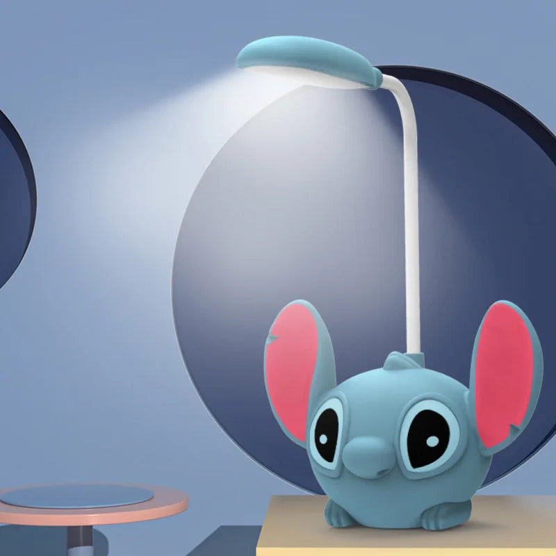 Lampe de bureau Led Lilo & Stitch, avec taille-crayon, pliable, mignonne, veilleuse de bureau, Recharge Usb, cadeau