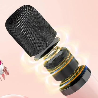 Kids Karaoke Machine Mini Wireless Karaoke Machine With Microphone Long Battery Life Rechargeable Audio Supplies With Dual Mic