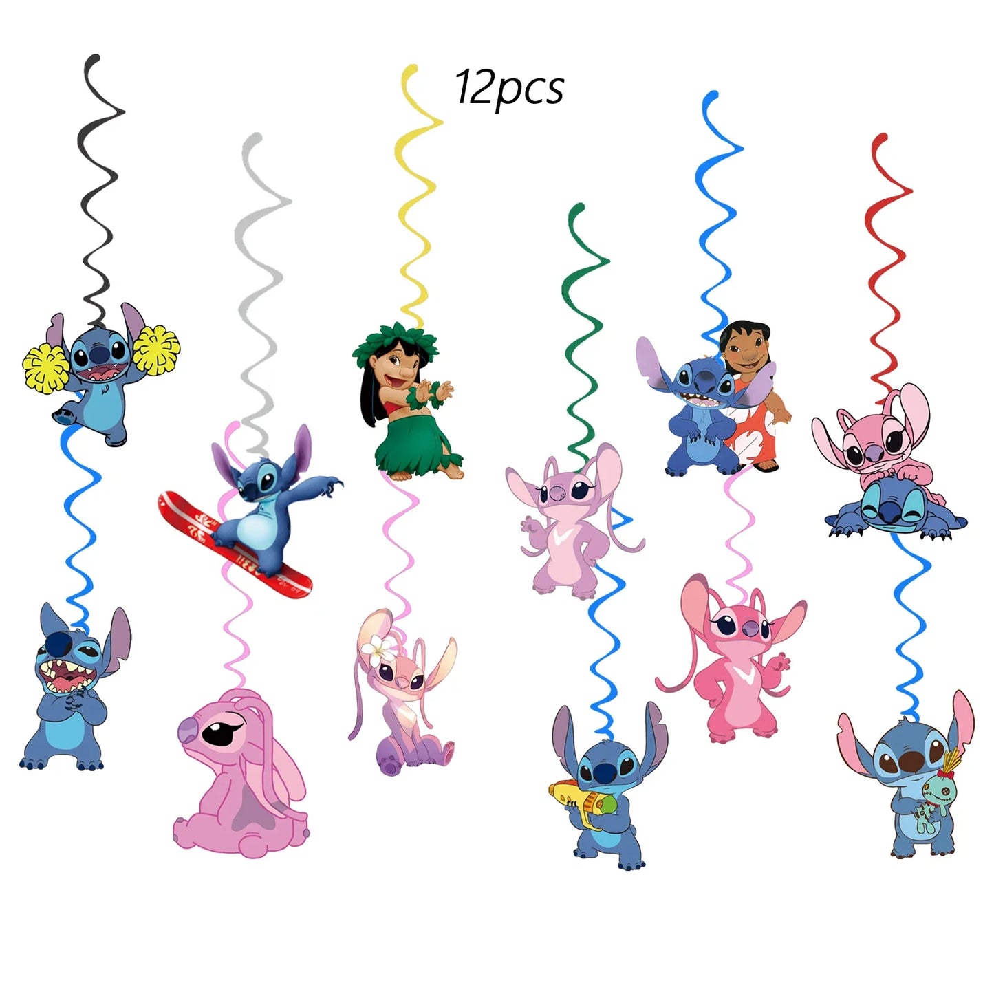 Stitch Party Supplies, Birthday Banner,  Hanging Swirls For Stitch Party Decorations，Stitch birthday party decorations