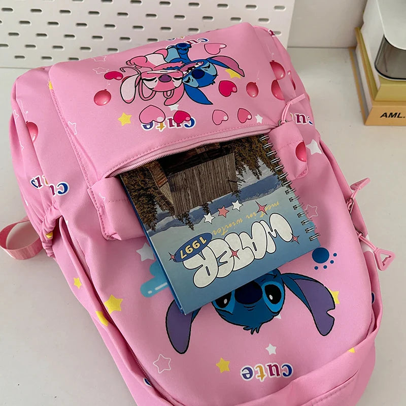 Stitch Print Backpack, Large Capacity SchoolBag, Ideal for Daily & Travel Essentials, Gift Bag, School Backpack, Travel Daypack