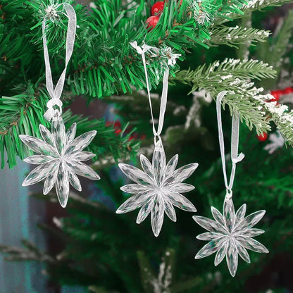 Ornement suspendu de noël en cristal acrylique, 2 à 12 pièces, ange brillant, flocon de neige, pendentif de glaçon pour décorations de fête de noël et du nouvel an