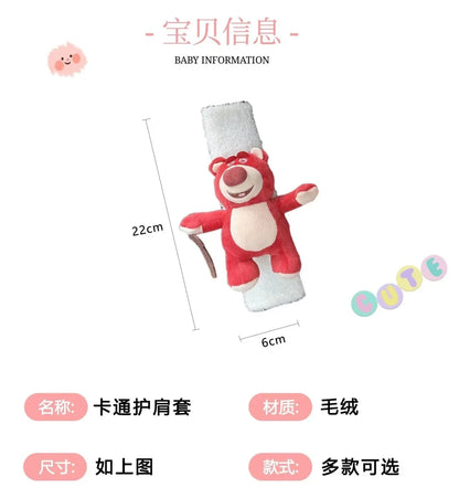 Stitch Angel Men's and Women's Car Seat Belts Cute Kawaii Personalized Creative Cartoon Doll Plush Car Decorative Shoulder Cover