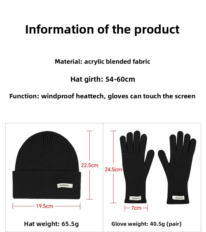 Ensemble chapeau, écharpe et gants en laine tricotée de couleur unie-ensemble de noël chaud du nouvel an rouge en faux cachemire automne/hiver