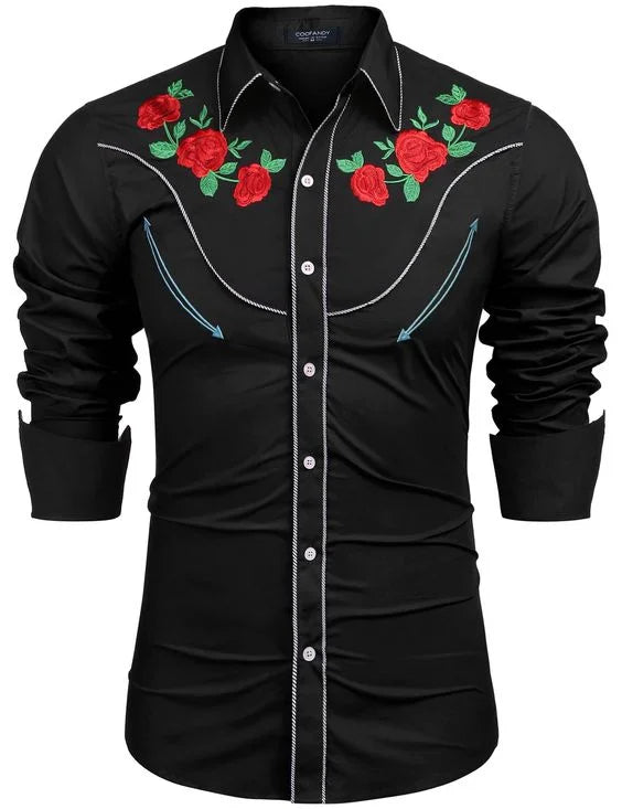 Chemise en jean Western pour homme Chemise à manches longues confortable et douce Vêtements pour homme Chemise en jean pour usage quotidien Modèle boutonné tendance