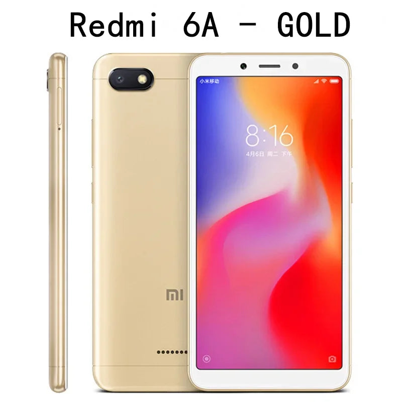 Original Xiaomi Redmi 6 4GB 64GB 13000mAh 6,6 pouces cellulaire googleplay Empreinte digitale Octa-core Rom Global Smartphone 4G
