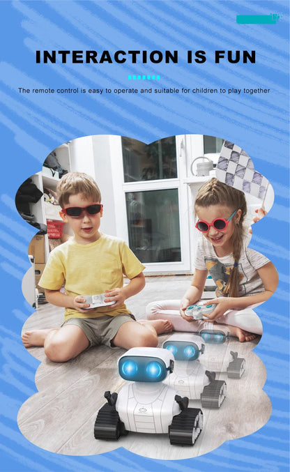 Ebo Robot jouets Robot RC Rechargeable pour enfants garçons et filles jouet télécommandé avec musique et yeux LED cadeau pour enfants
