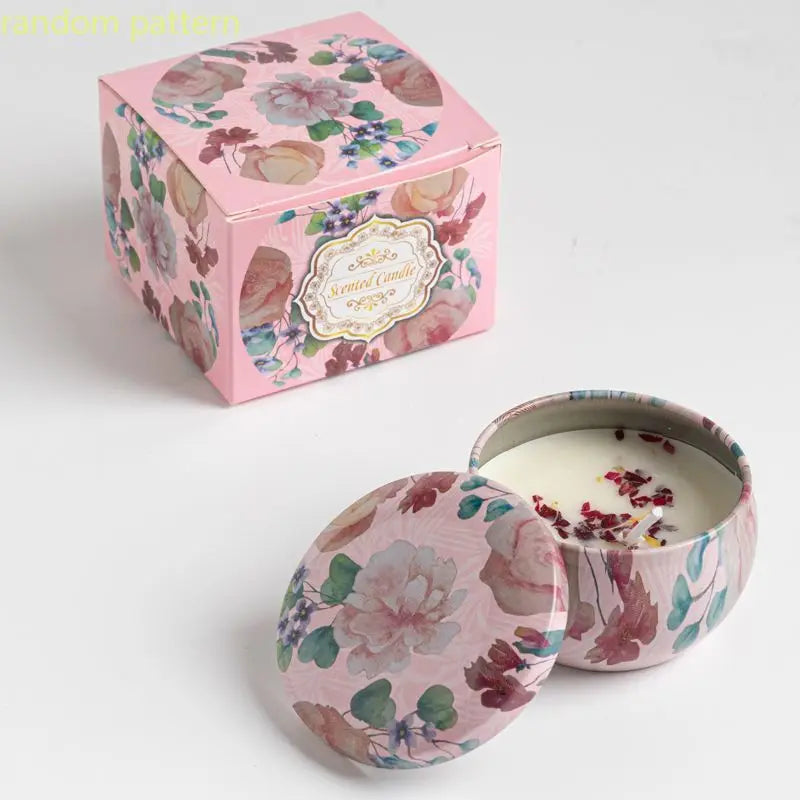 Bougies parfumées Osmanthus Gardenia avec pétales, petites bougies parfumées romantiques pour cadeaux d'anniversaire de filles, aromathérapie pour la maison
