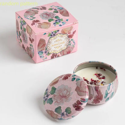 Bougies parfumées Osmanthus Gardenia avec pétales, petites bougies parfumées romantiques pour cadeaux d'anniversaire de filles, aromathérapie pour la maison
