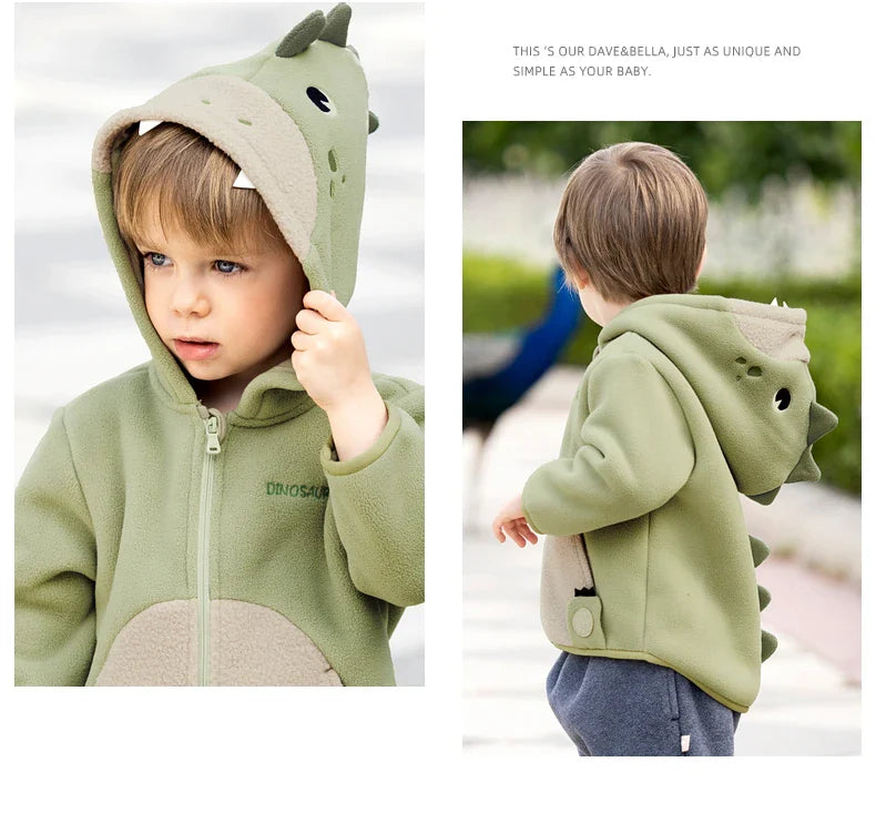 Dave Bella Cute Animal Shape Children Hoodie Cartoon Boys Girls Coat Autumn Warm Hooded Outerwear Toddler Girl Clothes DBX14462