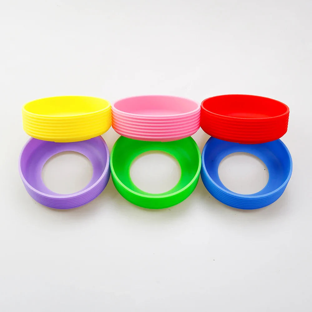 16 couleurs 8,0 cm Silicone Fileté Couvercle de Protection pour Fond de Tasse Support de Tasse 80 mm Manchon de Base pour Bouteille Thermos Couvercle de Fond de Tasse