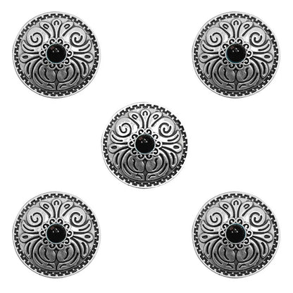 5pcs Cowboy Western Texas Conchos Leather Wallet Turquoise Flower Metal Decorative Button Screw Back for Leathercraft