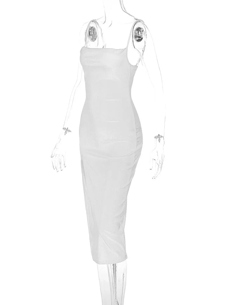 Ele Sexy Women's Spring 2024 Faionable Slim Fit Split Strapl Dr Polyester Fiber mid Waist Gown for Babies
