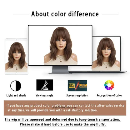 Synthetic Hair Blonde Short Curly Bob Wigs with Bangs Yellow Lolita Cosplay Wig for Women Daily Party Cosplay Heat Resistant