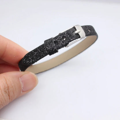 Bracelet à paillettes scintillantes, 8mm de largeur, 21cm de longueur, breloques coulissantes, lettres de l'alphabet, bijoux à bricoler soi-même, cadeau pour femmes et enfants